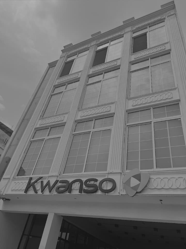 Kwanso office building with Kwanso signage on the facade