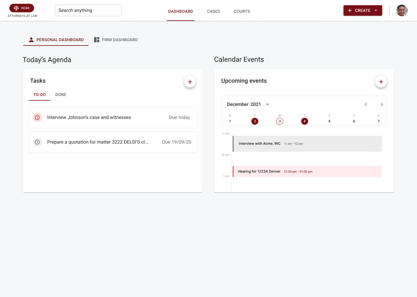 Case Management Dashboard