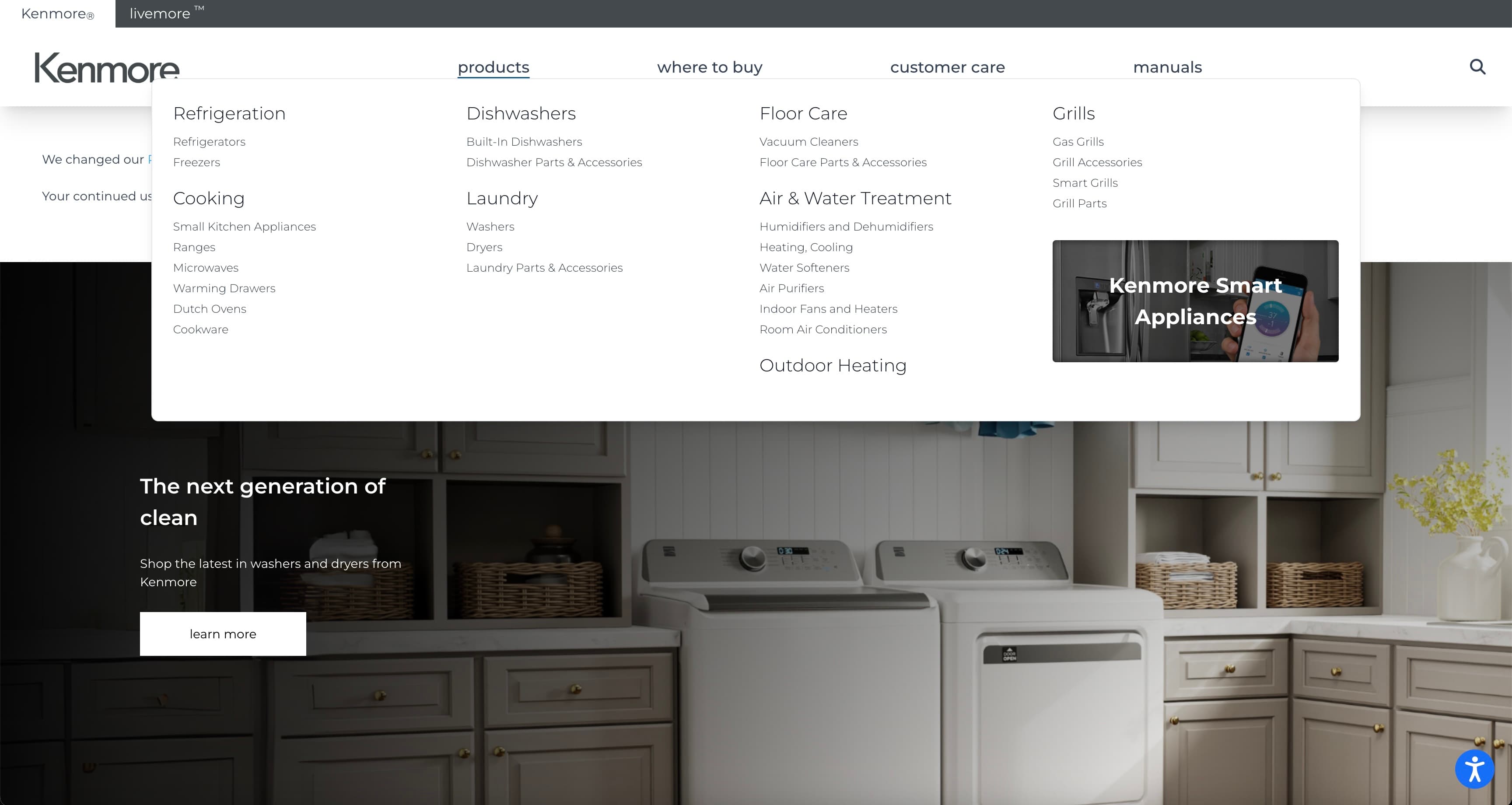 Kenmore Catalog Hierarchy